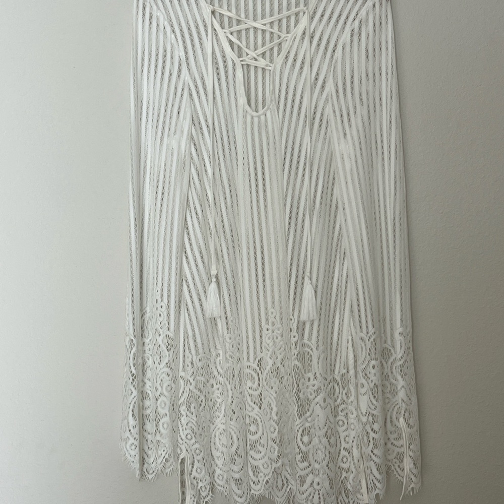 VENUS Ivory Lace-Up Swim Cover-Up - Picture 7 of 10